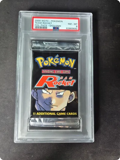 PSA 8 Team Rocket WOTC Booster Pack Vintage Giovanni very low POP!